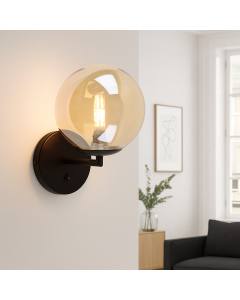 Design væglampe rav, Remo, med brytare