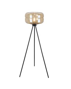 Retro gulv lampe rav, Sean, med brytare