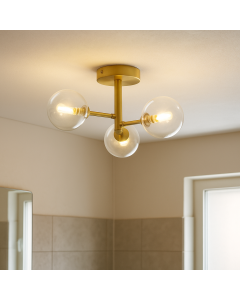Modern loftlampe badeværelse guld, Amer, IP44