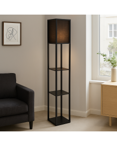 Modern gulv lampe sort, Izabel, med brytare