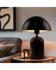 Modern bordlampe sort, Isha, med brytare