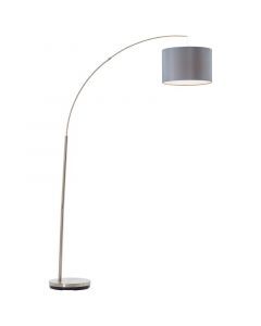Stof gulvlampe bue grå, Merinde, med brytare