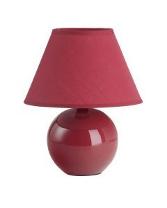 Keramik bordlampe rød, Pilar, med brytare