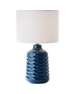 Retro bordlampe blå, Roelf, med brytare