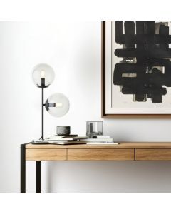 Design bordlampe gennemsigtig, Rhys, med brytare