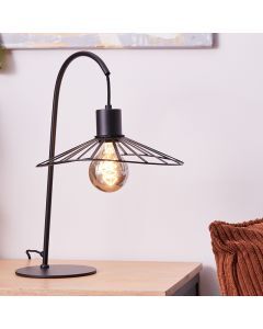Retro bordlampe sort, Famke, med brytare