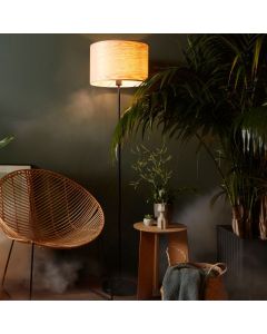 Træ gulv lampe beige, Enna, med brytare
