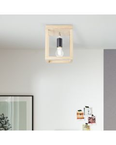 Træ loftlampe sort, Esraa