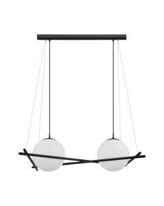 Sort retro pendler lampe glas, Tjardo