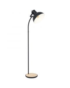 Træ gulv lampe brun, Elmira, med brytare