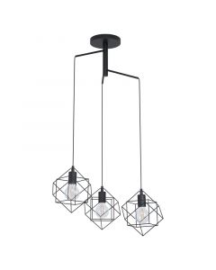 Sort industri pendler lampe stål, Aemilius