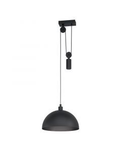 Sort industri pendler lampe stål, Yvette