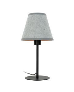 Grå bordlampe stof, Allan, med brytare