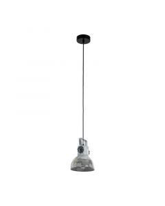 Grå industri pendler lampe stål, Angelina