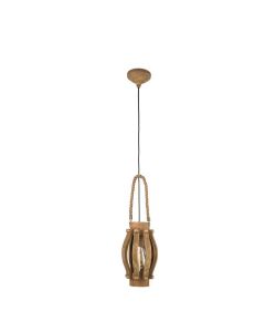 Træ pendler lampe brun, Adriano