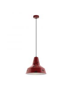 Rød retro pendler lampe metal, Praia