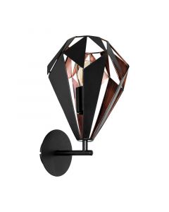 Sort modern væglampe metal, Acri