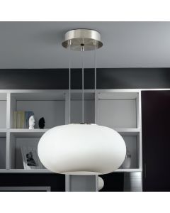 Nikkel design pendler lampe glas, Skyler