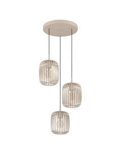 Beige industri pendler lampe stål, Pietro