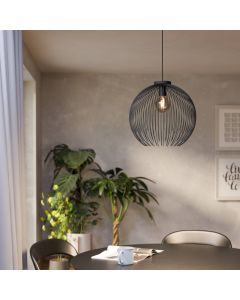 Sort industri pendler lampe stål, Keimpe