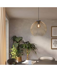 Guld industri pendler lampe stål, Keimpe