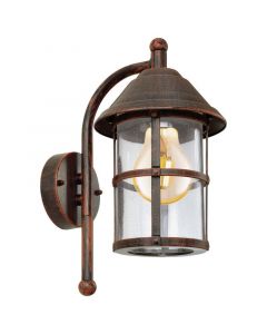 Brun klassisk udendørslampe glas, Gisele, IP23