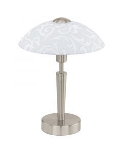 Nikkel klassisk bordlampe stål, Adi, med beröringsdimmer