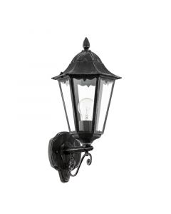 Sort klassisk udendørslampe aluminium, Leanna, IP44