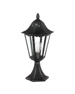 Sort klassisk udendørslampe aluminium, Leanna, IP44