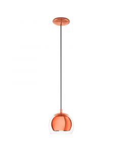 Kobber design pendler lampe glas, Iroma