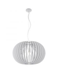 Hvid rustik pendler lampe træ, Kiran