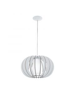 Hvid rustik pendler lampe træ, Kiran