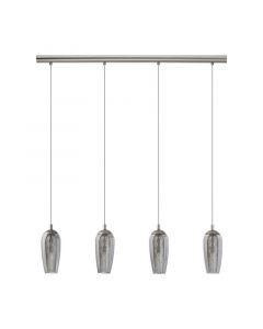Nikkel design pendler lampe glas, Olcay