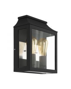 Sort modern udendørslampe aluminium, Lenox, IP44