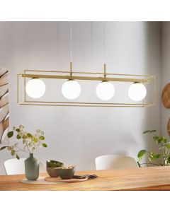Beige klassisk pendler lampe stål, Yorick