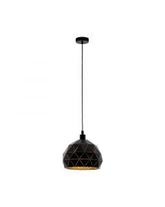 Sort modern pendler lampe stål, Silva
