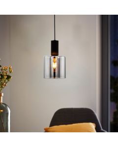 Grå modern pendler lampe glas, Paulina
