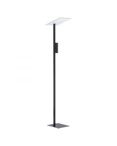 Hvid modern gulv lampe aluminium, Annegreet, med brytare