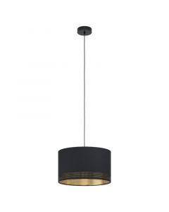 Sort modern pendler lampe stof, Niko