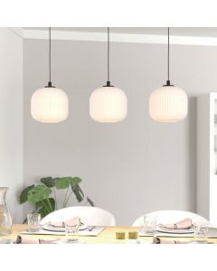 Hvid retro pendler lampe glas, Elvera
