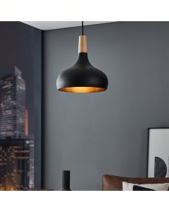 Sort pendler lampe aluminium, Tjebbe