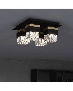 Sort design loftlampe glas, Wensley