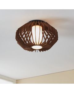 Træ loftlampe brun, Lianda