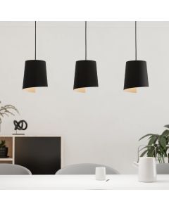 Sort rustik pendler lampe aluminium, Vincenzo