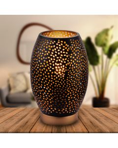 Sort modern bordlampe metal, Bilboa
