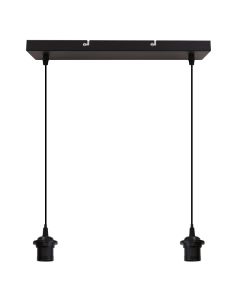 Aluminium pendler lampe uden skærm sort, Rika