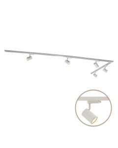 3M 1-faset skinnesystem hvid med L-connector + 5 Elena skinnespots