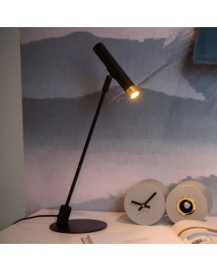Sort bordlampe modern, Alec, med brytare