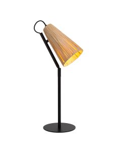 Rattan bordlampe brun, Bensen, med brytare