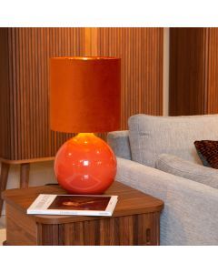 Orange bordlampe retro, Esterad, med brytare